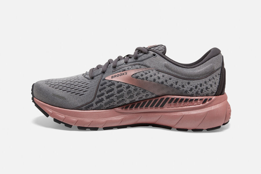 Brooks Running Shoes Womens Dark Grey/Pink - Adrenaline GTS 21 Road - 0976-EBWGX